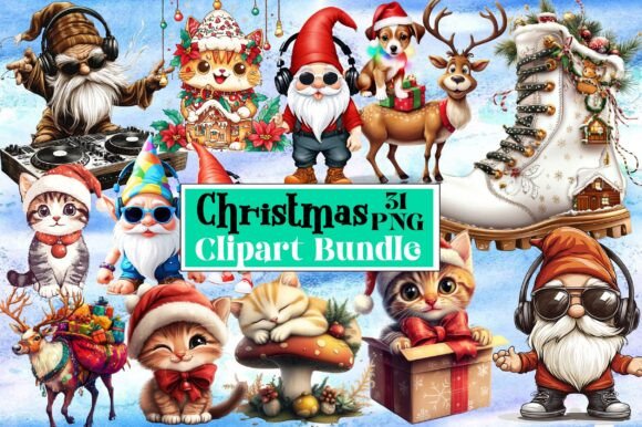 Beautiful Christmas Clipart Bundle: Festive Illustrations