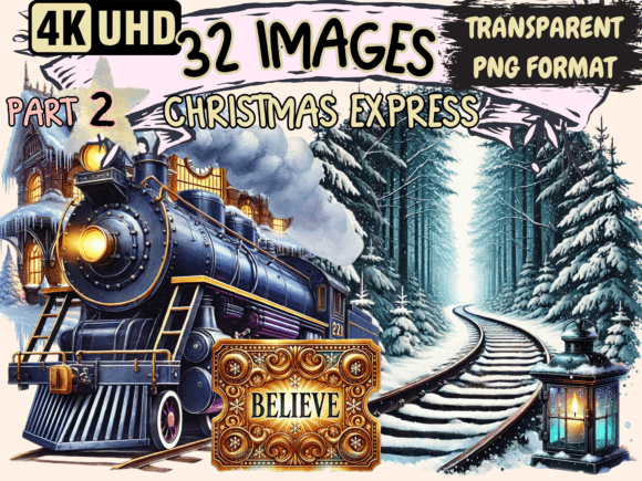 Christmas Express Clipart P2: Festive Illustrations