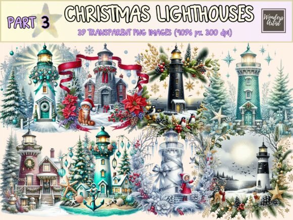 Christmas Lighthouses Clipart P3: A Crafter’s Review