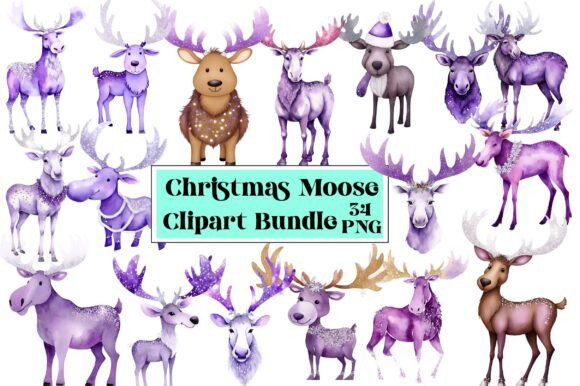 Christmas Moose Clipart Bundle: Illustrations Review