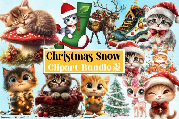 Christmas Snow Clipart Bundle: Illustrations for Design