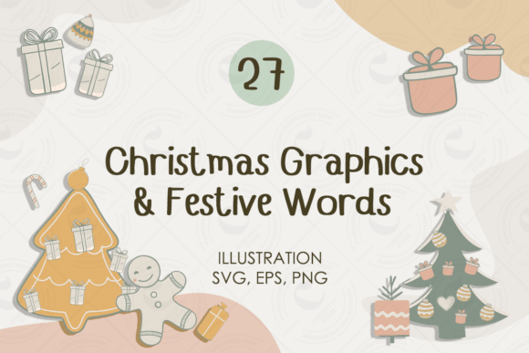 Cozy Pastel Christmas Elements Pack: Soft Illustrations