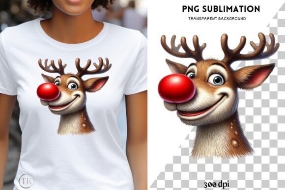 Funny Reindeer Christmas PNG: Cute Illustrations