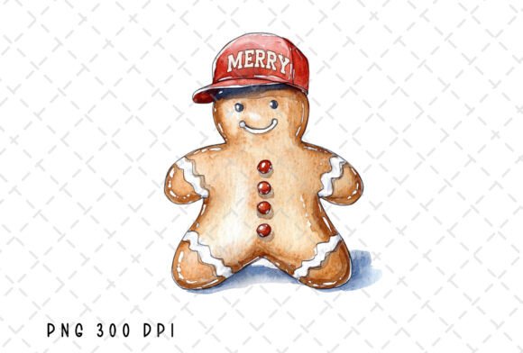 Gingerbread Baseball Cap: Festive Illustrations