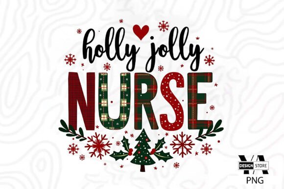 Holly Jolly Nurse Christmas PNG: Festive Illustrations