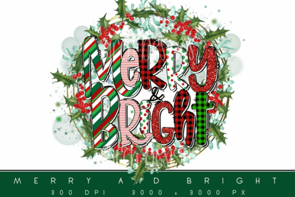 Merry Christmas Wreath Design: Premium Illustrations