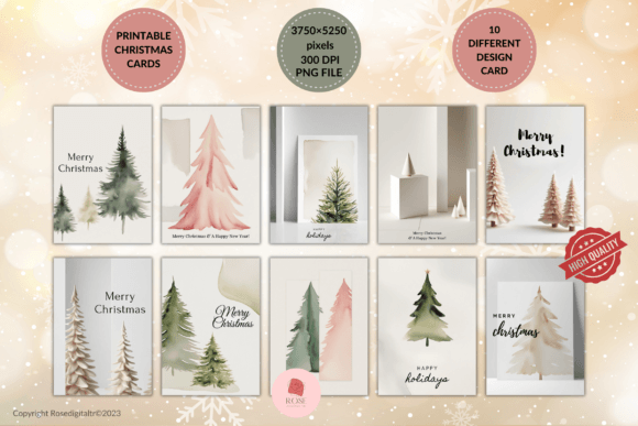 Minimal Christmas Cards: Clean Illustrations