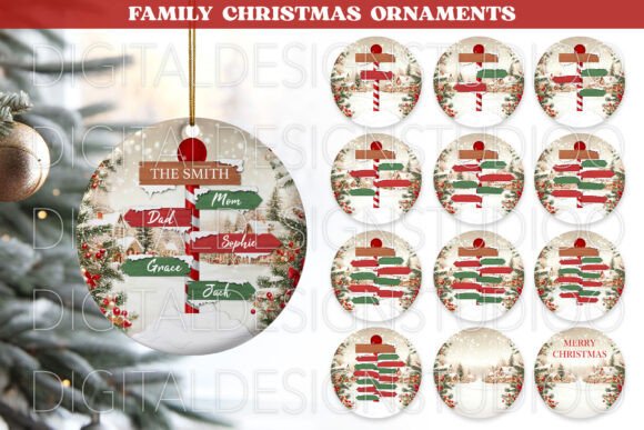 North Pole Ornament Illustrations for Branding