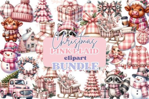 Pink Plaid Christmas Clipart Bundle Review