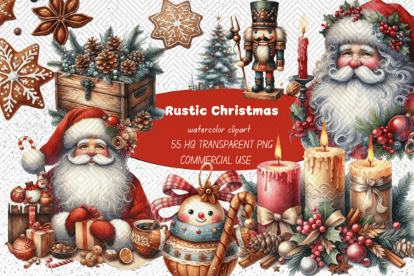 Review: 55 Rustic Christmas PNG Illustrations