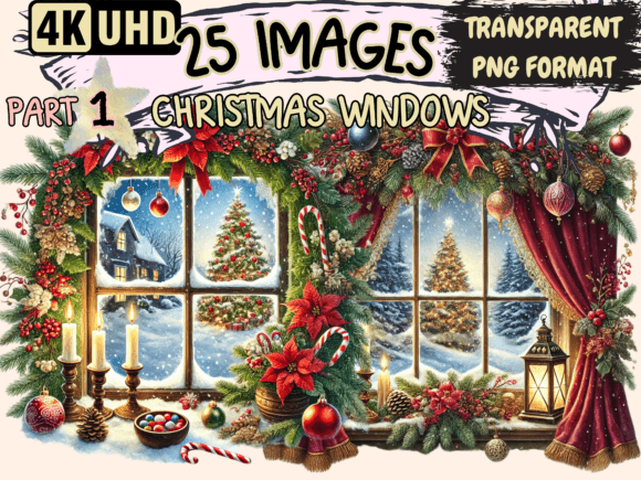 Reviewing Christmas Windows Clipart P1 for Stitching