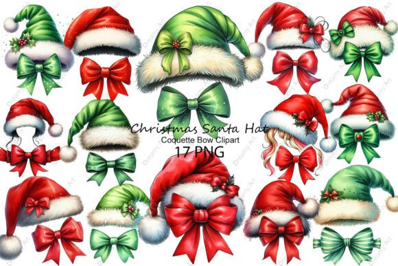 Reviewing Santa Hat Coquette Bow Illustrations