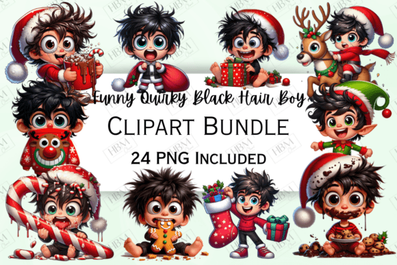 Reviewing the Funny Quirky Christmas Black Haired Boy Design