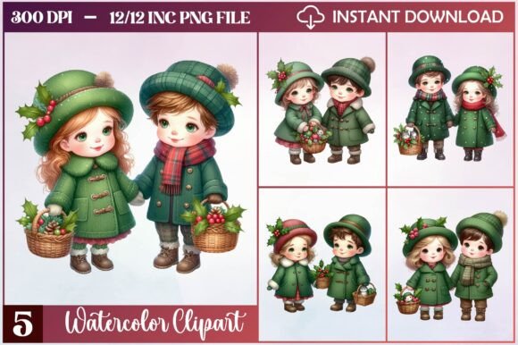 Reviewing Watercolor Christmas Children Clipart for Stitching