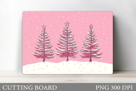 Winter Christmas Tree Cutting Board Illustrations